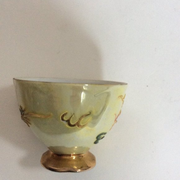 Vintage Shaff handpainted raised dragon saucer and cup gold gild handle Japanese - Picture 6 of 12